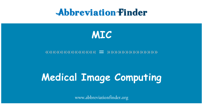 MIC: Medicīnisks attēls skaitļošanas