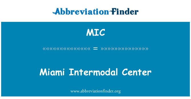 MIC: 마이애미 Intermodal 센터