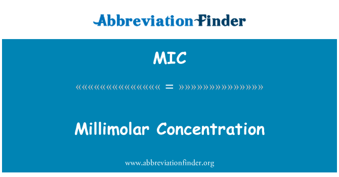 MIC: Concentração milimolar