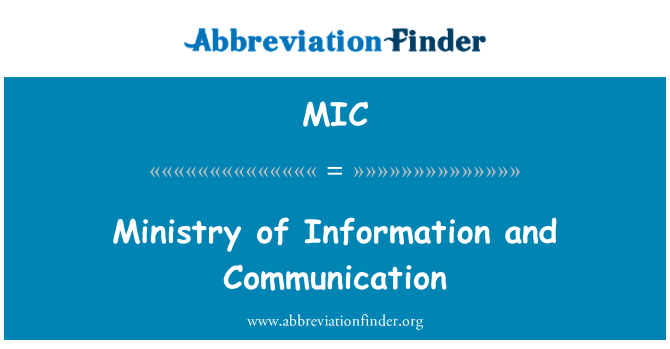 MIC: Ministeri d'informació i comunicació