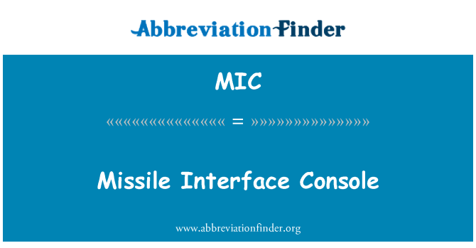 MIC: Missile interfaccia Console