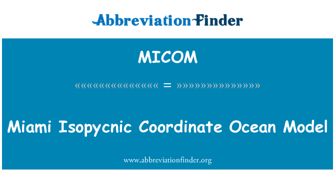 MICOM: 마이애미 Isopycnic 좌표 오션 모델