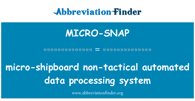 MICRO-SNAP: systemie-taktyczne mikro okrętowe automatycznego przetwarzania danych