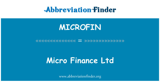 MICROFIN: شركة التمويل الصغير