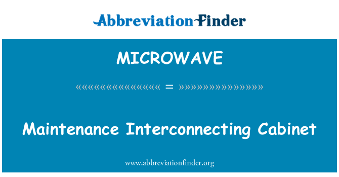 MICROWAVE: Održavanje Interconnecting kabinet