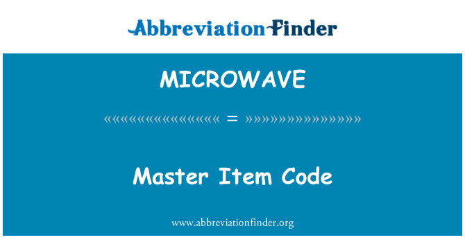 MICROWAVE: Kode barang Master