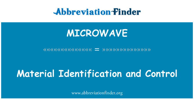 MICROWAVE: Identifikasi bahan dan kontrol
