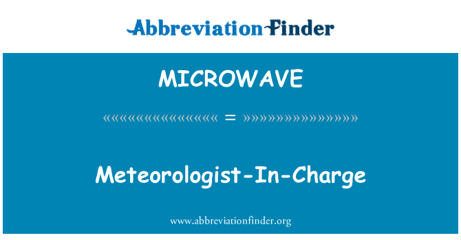 MICROWAVE: Meteorolog glavni