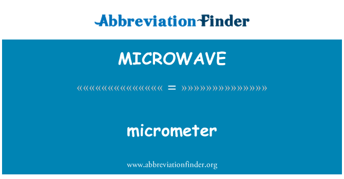 MICROWAVE: ماکرومیٹر