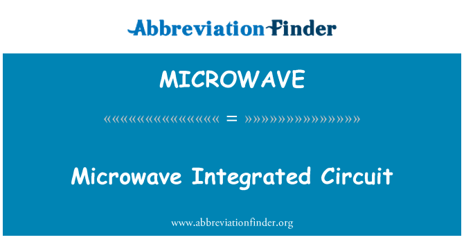MICROWAVE: Микроволновой интегральной схемы