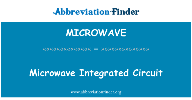 MICROWAVE: Mikrovlnné integrované obvody