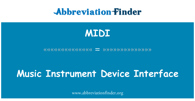 MIDI: อินเทอร์เฟซอุปกรณ์เครื่องดนตรี