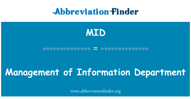 MID: Management of Information Department