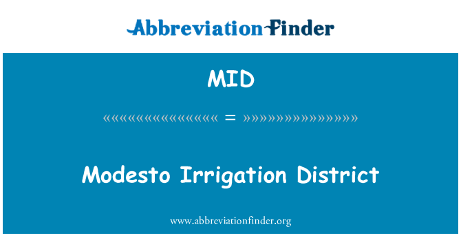 MID: Modesto Irrigation District