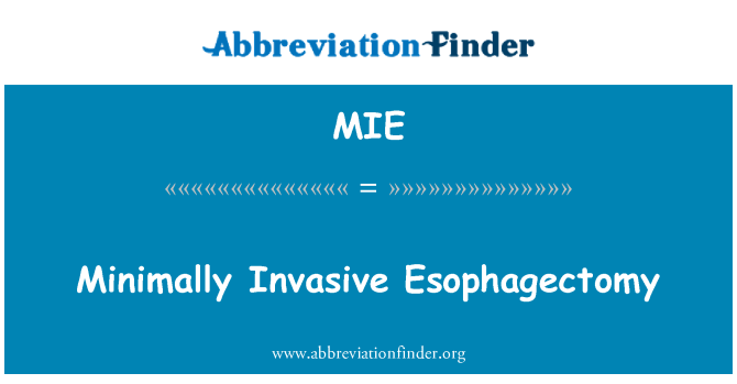 MIE: Minimalt invasiva Esophagectomy