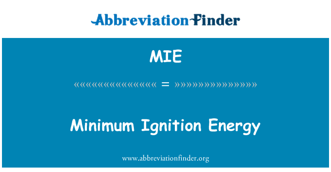 MIE: Minimální zápalné energie