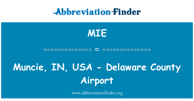 MIE: Muncie, u, sad - Delaware County Zračna luka