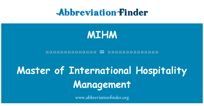 MIHM: Master of International Hospitality Management