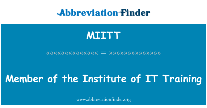 MIITT: 研究所の IT トレーニングのメンバー