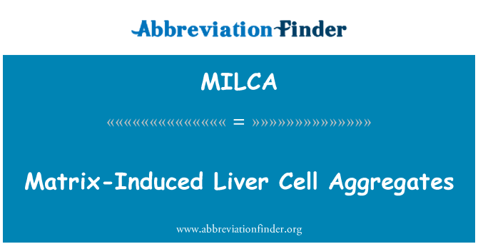 MILCA: Mátrix indukálta máj sejtek aggregátumok