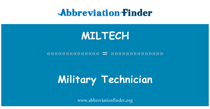 MILTECH: Technician militari