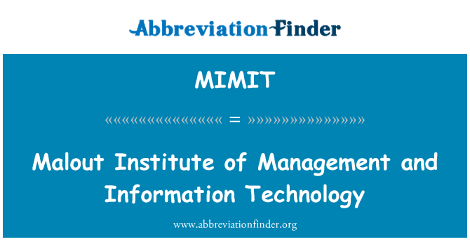 MIMIT: Malout Enstiti de Gestion Et enfòmasyon teknoloji