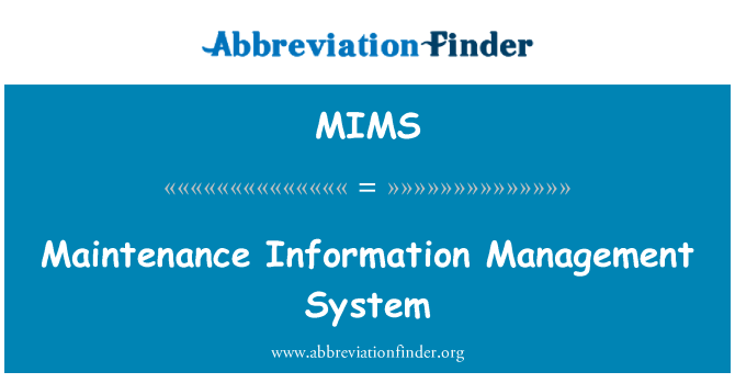 MIMS: Sistema di gestione manutenzione
