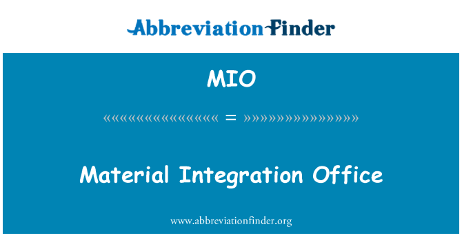 MIO: Materiella Integrationsverket