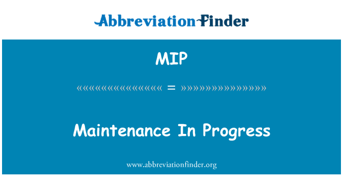 MIP: Pemeliharaan berlangsung