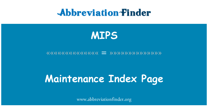 MIPS: Страница обслуживания индекса
