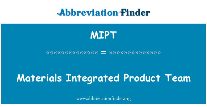 MIPT: צוות המוצר משולב חומרים