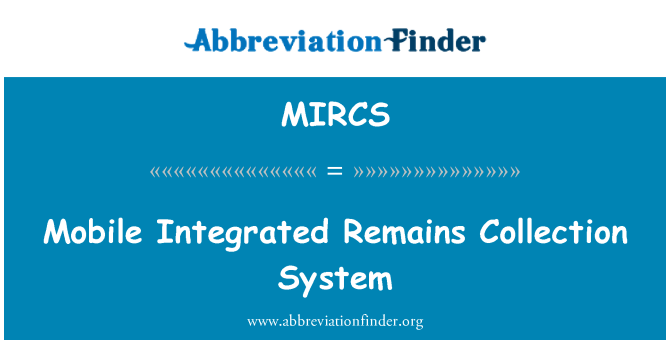 MIRCS: מערכת איסוף שרידי משולב נייד