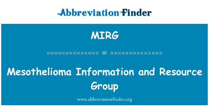MIRG: معلومات ورم الظهارة المتوسطة ومجموعة الموارد