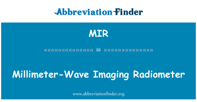 MIR: Radiometr Imaging milimetrových vln