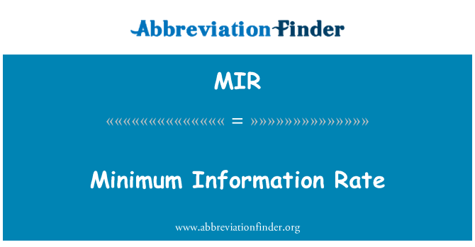 MIR: Taux minimum d'informations