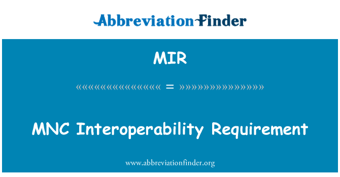 MIR: 跨国公司的互操作性要求