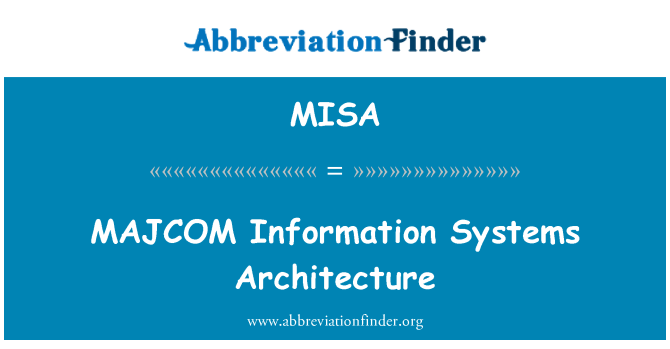 MISA: MAJCOM architektury informačních systémů