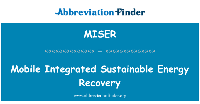 MISER: Récupération de l'énergie durable intégrée mobile