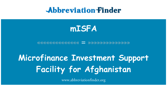 mISFA: Mikrofinančni instrument Progress podporo naložbe za Afganistan
