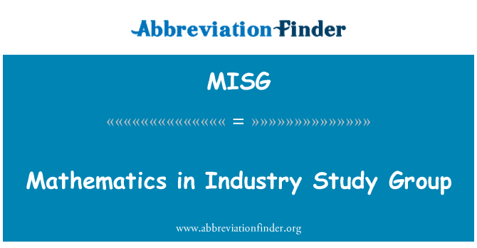 MISG: Matemáticas en el grupo de estudio de la industria