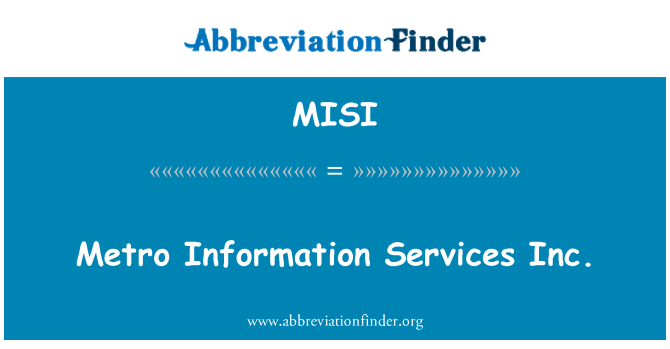 MISI: Metra informacje Services Inc.