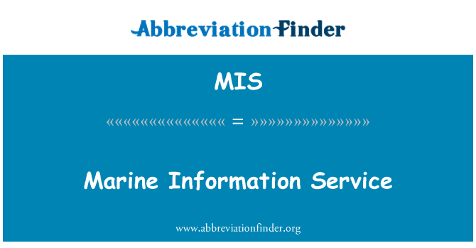 MIS: Marine Information Service