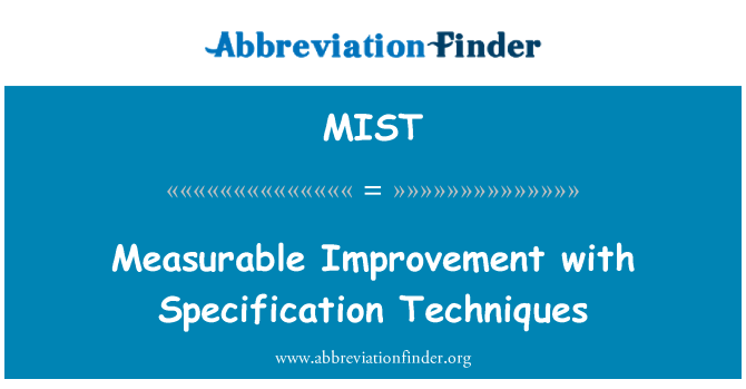MIST: Messbare Verbesserung mit Spezifikation Techniken