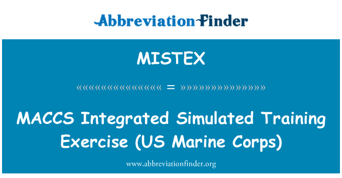 MISTEX: MACCS, integriran simulirani usposabljanja vaje (US Marine Corps)