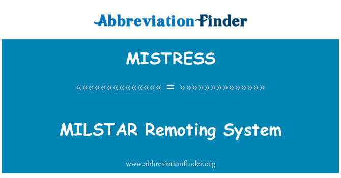 MISTRESS: Sistèm Remoting MILSTAR