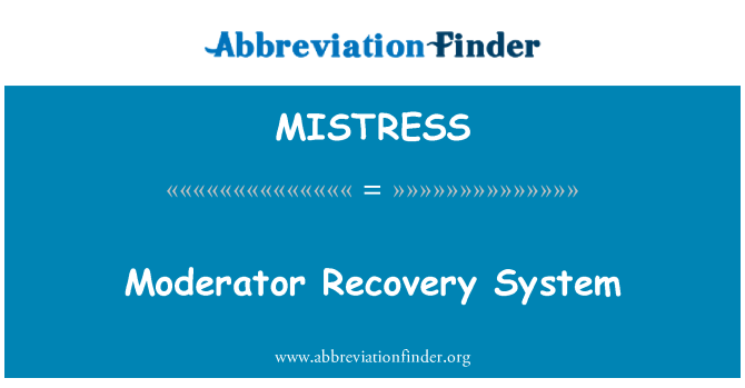 MISTRESS: Moderator obnovitev sistema