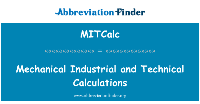 MITCalc: Mechaninės pramonės ir technikos skaičiavimai