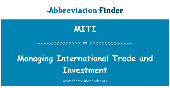 MITI: Managing International Trade and Investment