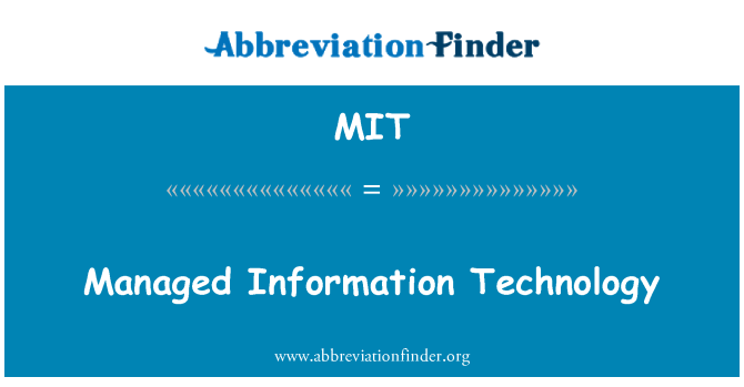 MIT: เทคโนโลยีสารสนเทศมีการจัดการ