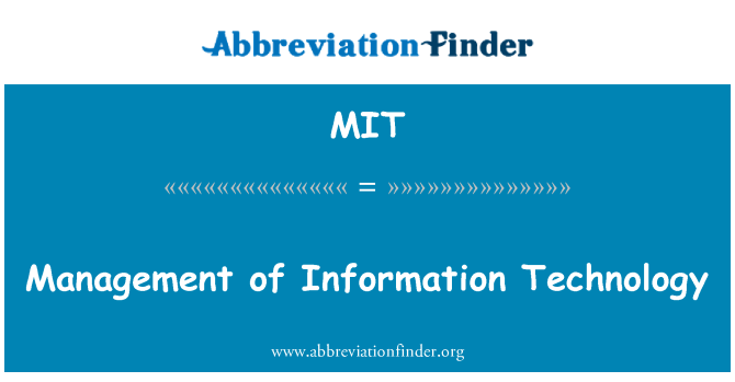 MIT: Управление информационных технологий